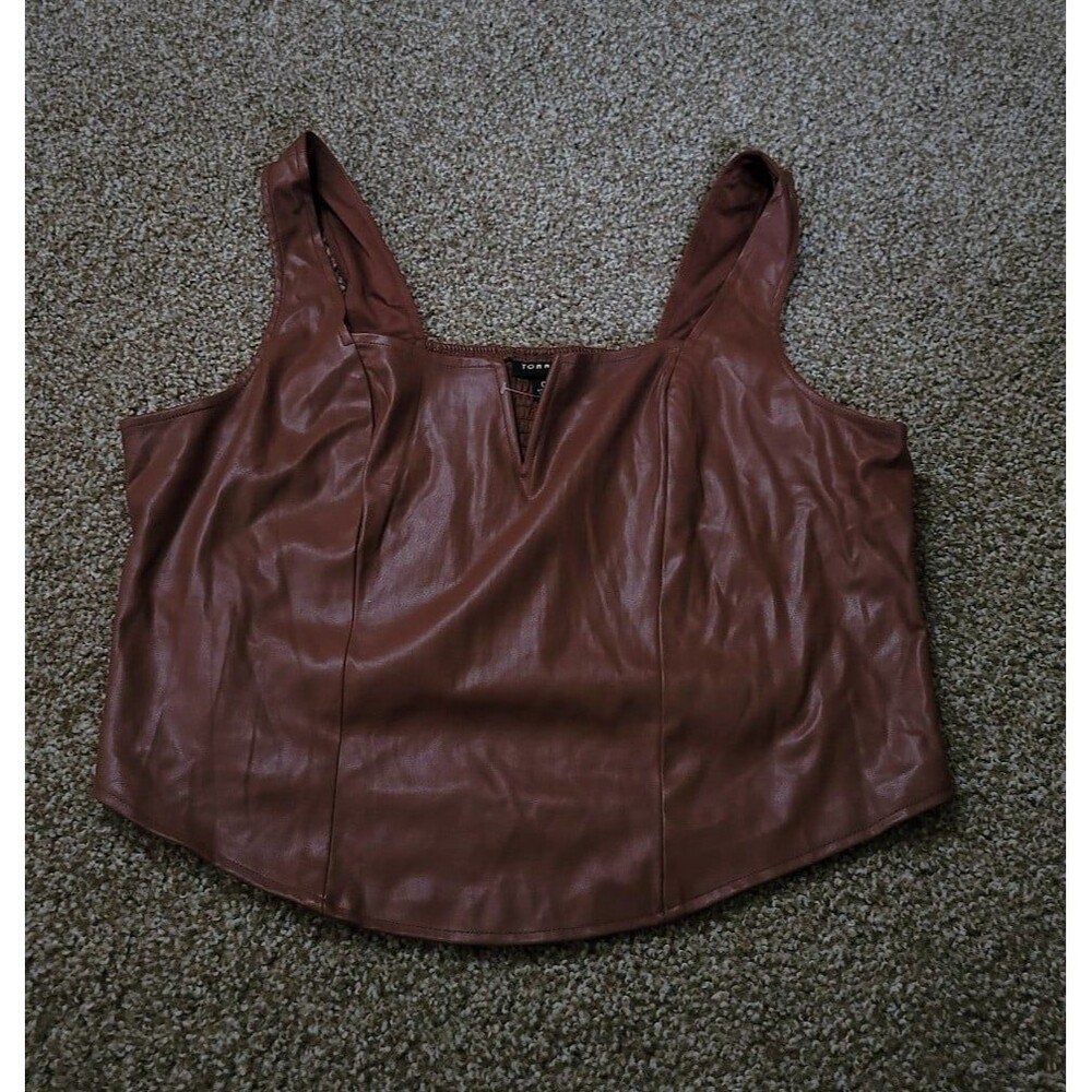 Torrid Brown Faux Leather Cropped Tank top